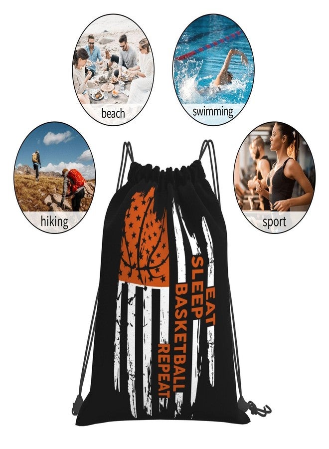 AIMASTZ Eat Sleep Basketball Repeat Unisex Drawstring Backpack Bag Sport Gym Travel Swim Sackpack - Image 4